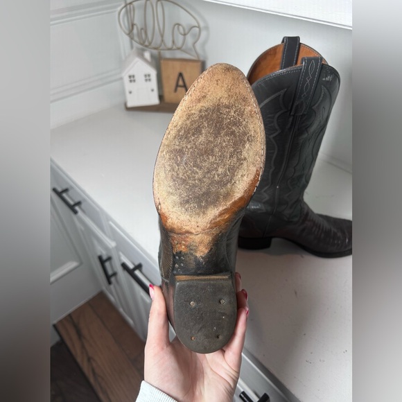 Vintage J. Chisholm Exotic Lizard Cowboy Boots USA Made Men’s 7D, Women's 8.5 - Picture 5 of 6